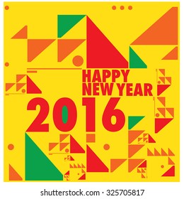 Happy new 2016 year. Colorful design vector illustration