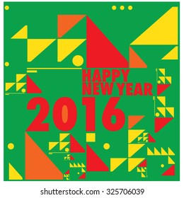 Happy new 2016 year. Colorful design vector illustration
