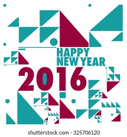 Happy new 2016 year. Colorful design vector illustration
