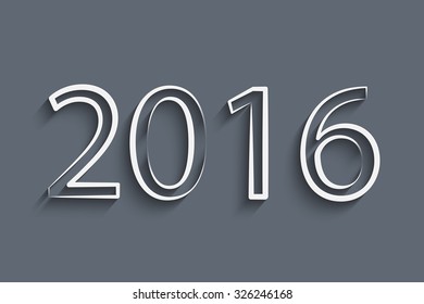 Happy new 2016 year design with gears. Creative background for your design