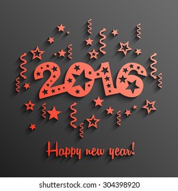 Happy new 2016 year, Funny Year of the Monkey, Colorful design, Vector illustration Eps 10