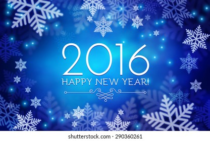 Happy New 2016 Year. Seasons Greetings, Colorful Shining Design. Vector Illustration