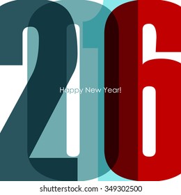 Happy New 2016 Year text design. Vector illustration.