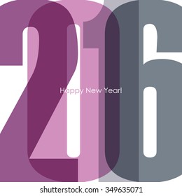 Happy New 2016 Year text design. Vector illustration.