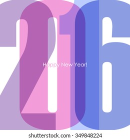 Happy New 2016 Year text design. Vector illustration.