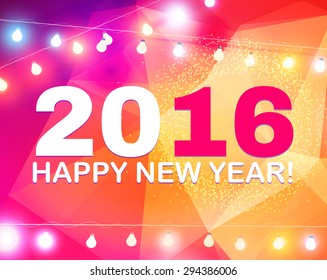 Happy New 2016 Year. Vector illustration.