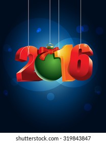 Happy New 2016 Year vector illustration