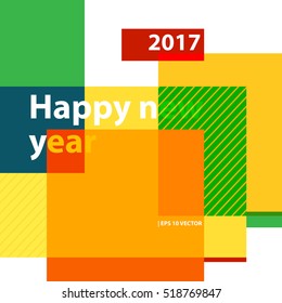 Happy New 2017. Concept design for greeting card and banner. 2017 Lunar Year of the Rooster.