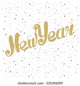 Happy New 2017. Holiday inscription on textured background. Vector illustration