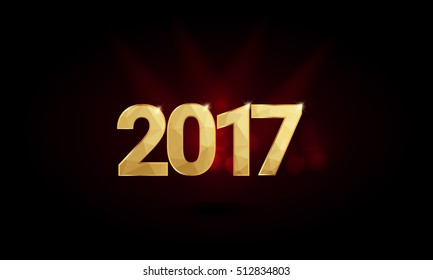 Happy New 2017 Year, colorful vector design