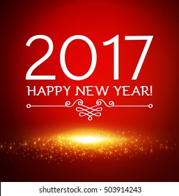 Happy New 2017 Year Design Template with Shining Dust. Vector illustration
