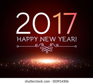 Happy New 2017 Year Design Template with Shining Dust. Vector illustration