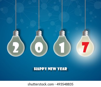 Happy new 2017 year. Greetings card. Colorful design. Vector illustration