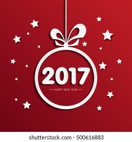Happy new 2017 year. Greetings card. Colorful design. Vector illustration