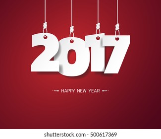 Happy new 2017 year. Greetings card. Colorful design. Vector illustration