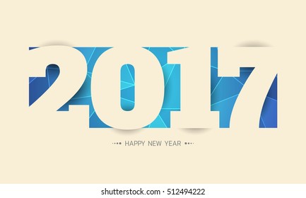 Happy new 2017 year. Greetings card. Colorful design. Vector illustration