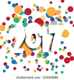 Happy new 2017 year. Greetings card. Colorful design. Vector illustration