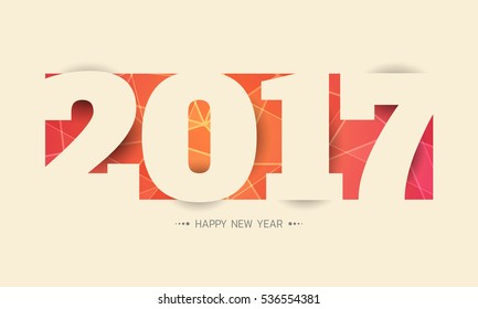 Happy new 2017 year. Greetings card. Colorful design. Vector illustration.