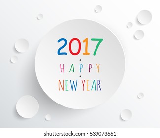 Happy new 2017 year. Greetings card. Colorful design. Vector illustration.