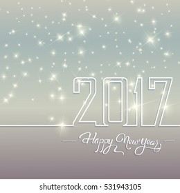 Happy New 2017 Year. Holiday Vector Illustration With Lettering