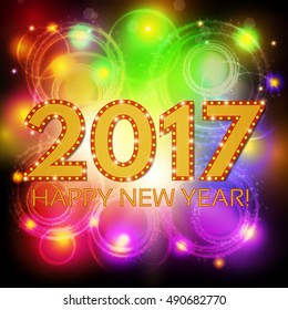 Happy New 2017 Year season background. Vector illustration