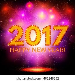 Happy New 2017 Year season background. Vector illustration