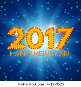 Happy New 2017 Year season background. Vector illustration
