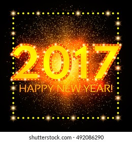 Happy New 2017 Year season background. Vector illustration