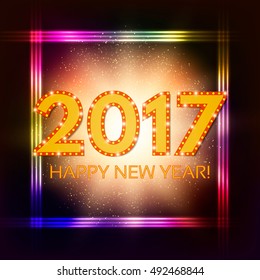 Happy New 2017 Year season background. Vector illustration