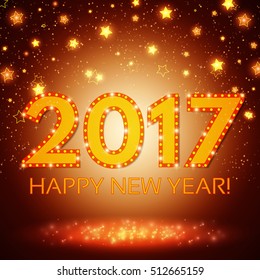 Happy New 2017 Year season background. Vector illustration