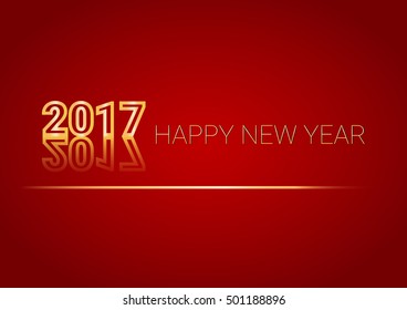 Happy New 2017 Year Web Banner Flat Vector Illustration