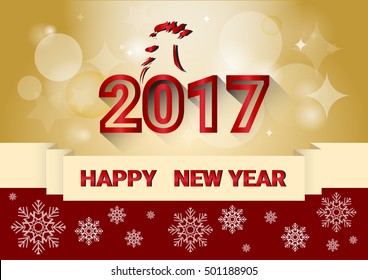 Feliz Nueva Ilustración de Vector Plano de Banner Web 2017