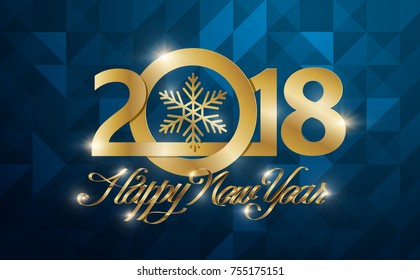 Happy New 2018 Year greeting card. Vector illustration.Wallpaper.