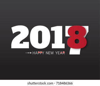Happy new 2018 year. Greetings card. Colorful design. Vector illustration