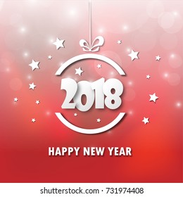 Happy new 2018 year. Greetings card. Colorful design. Vector illustration.