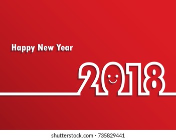 Happy new 2018 year. Greetings card. Colorful design. Vector illustration.