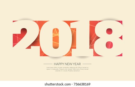 Happy new 2018 year. Greetings card. Colorful design. Vector illustration.