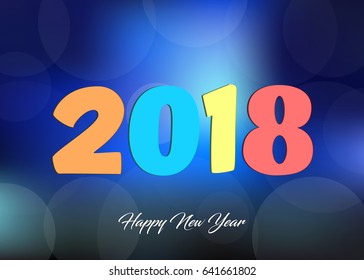 Happy New 2018 Year  Modern design Vector illustration. Wallpaper.