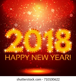 Happy New 2018 Year season background. Vector illustration
