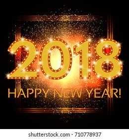 Happy New 2018 Year season background. Vector illustration