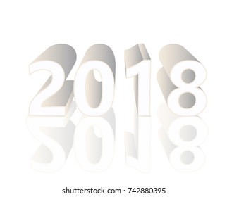 Happy  New 2018  year, vector illustration