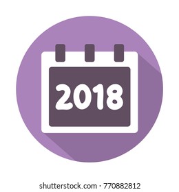 Happy New 2018 Year. Vector icon. Flat design