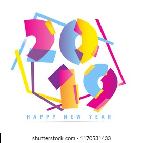 Happy new 2019 year - banner template