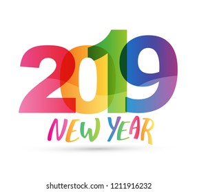 Happy new 2019 year - banner template design