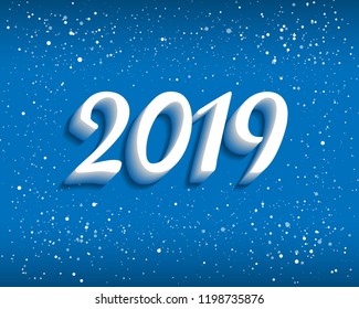Happy new 2019 year. Greetings card. Colorful design. Vector illustration.