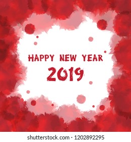 Happy new 2019 year. Greetings card. Colorful design. Vector illustration.