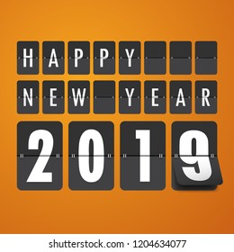 Happy new 2019 year. Greetings card. Colorful design. Vector illustration.