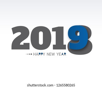 Happy new 2019 year. Greetings card. Colorful design. Vector illustration.