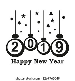 Happy New 2019 Year. Vector illustration
