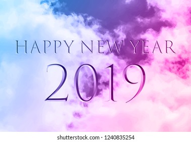 Happy New 2019 Year.Vector template for banner,poster.